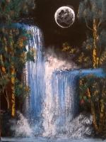 Moonlit cascade