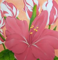 Lily with Striped Tulips