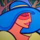 Lady of the blue hat