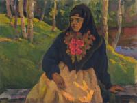 Woman dressed in the russian attire