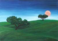 â€œLandscape with moonâ€ oil painting Bogomo