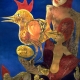 Woman with cockerel